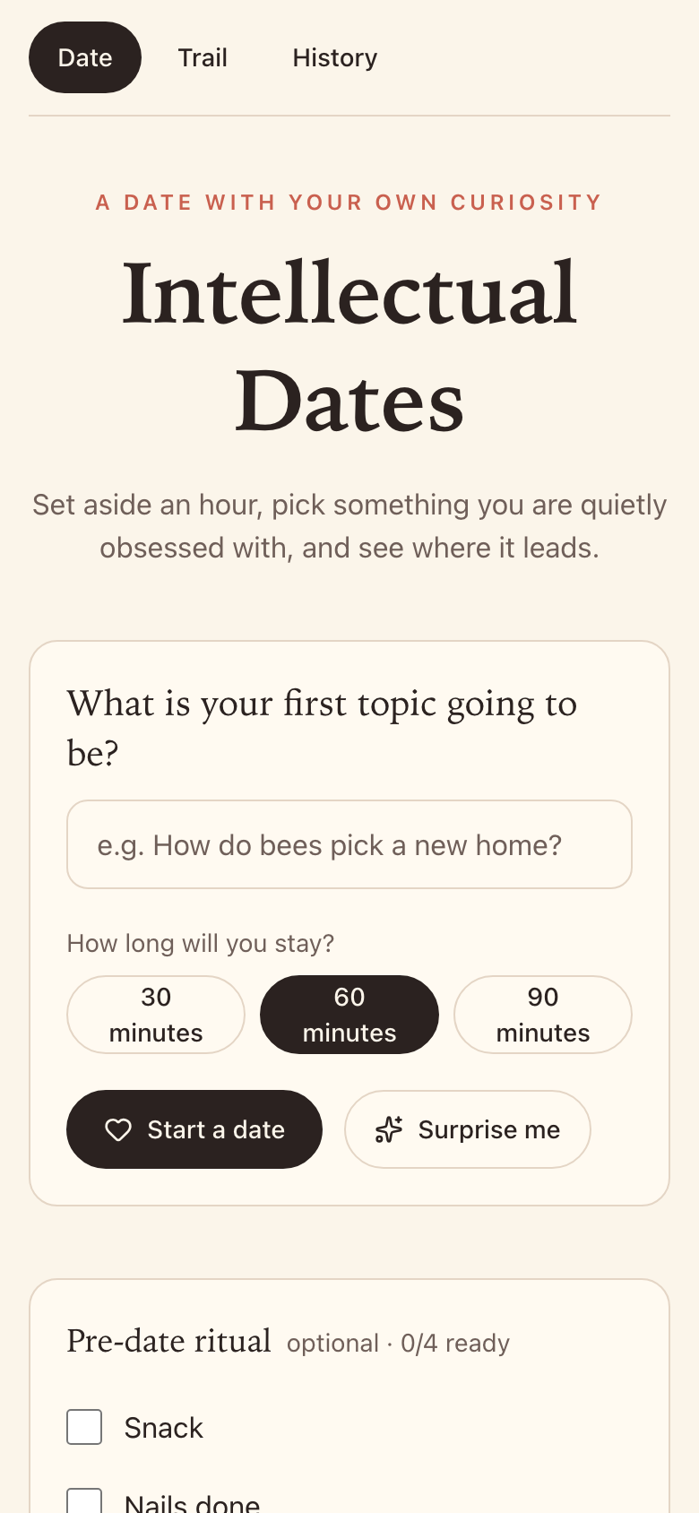 Intellectual Dates على هاتف