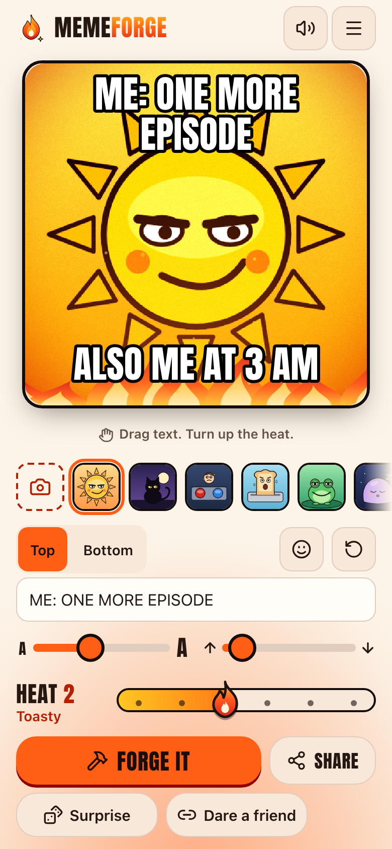 MemeForge على هاتف