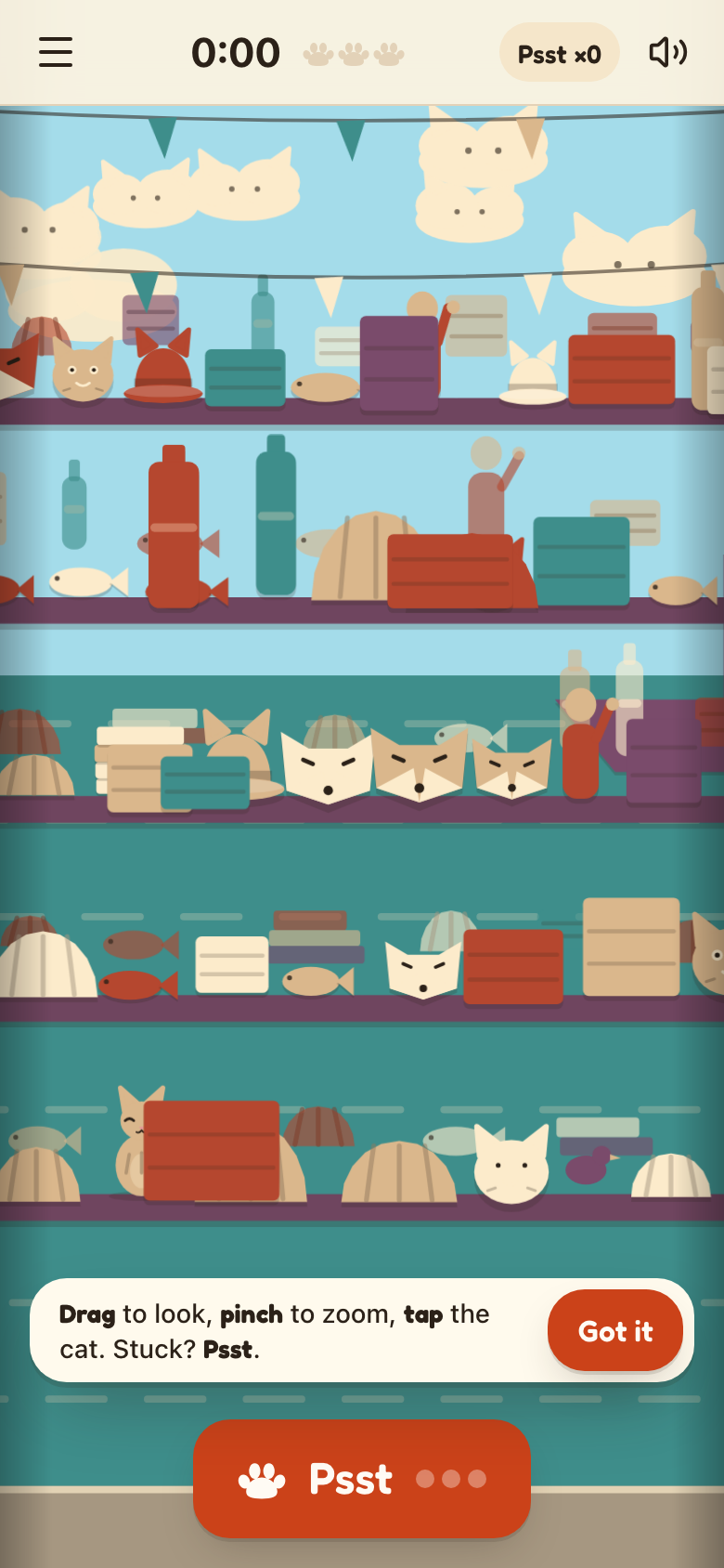 Meowhere sur un téléphone