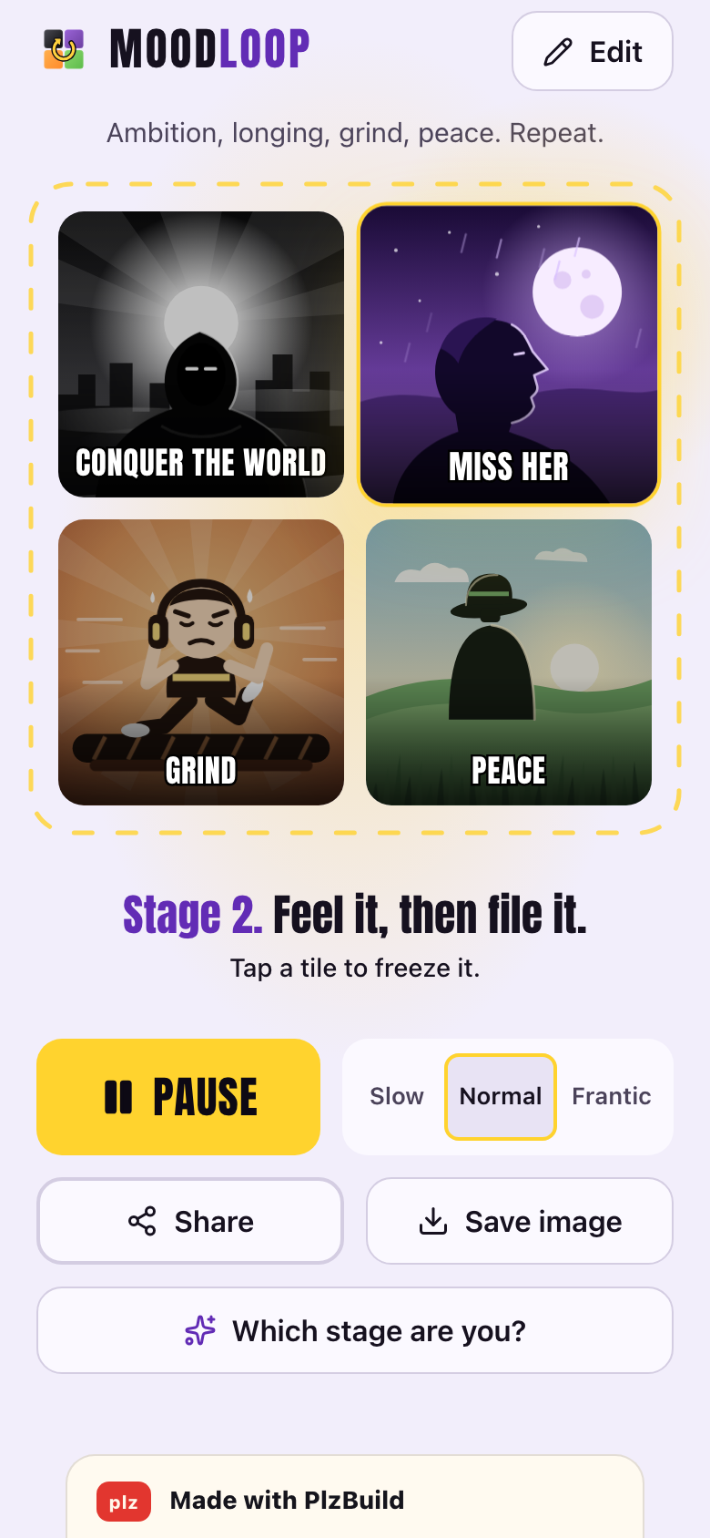 Moodloop sur un téléphone