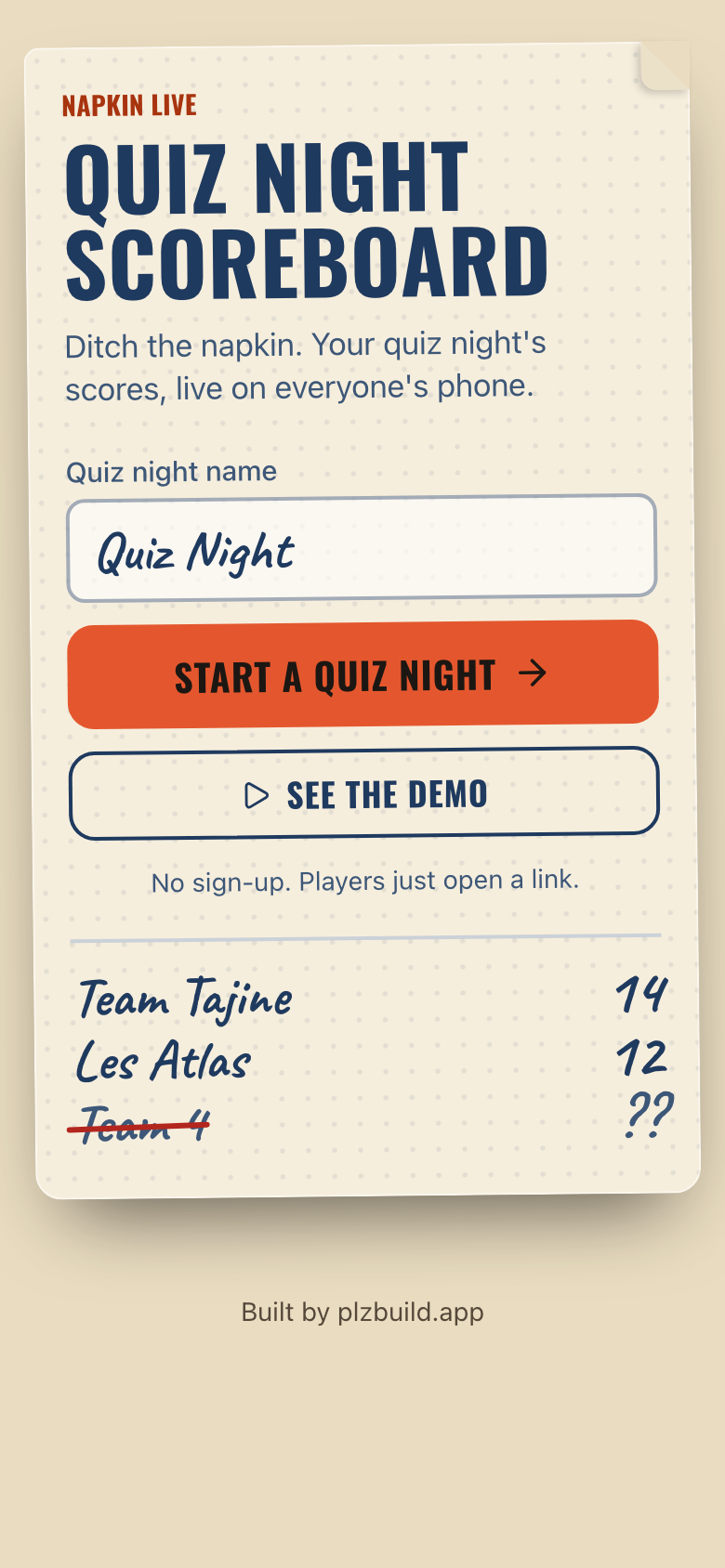 Napkin Live على هاتف