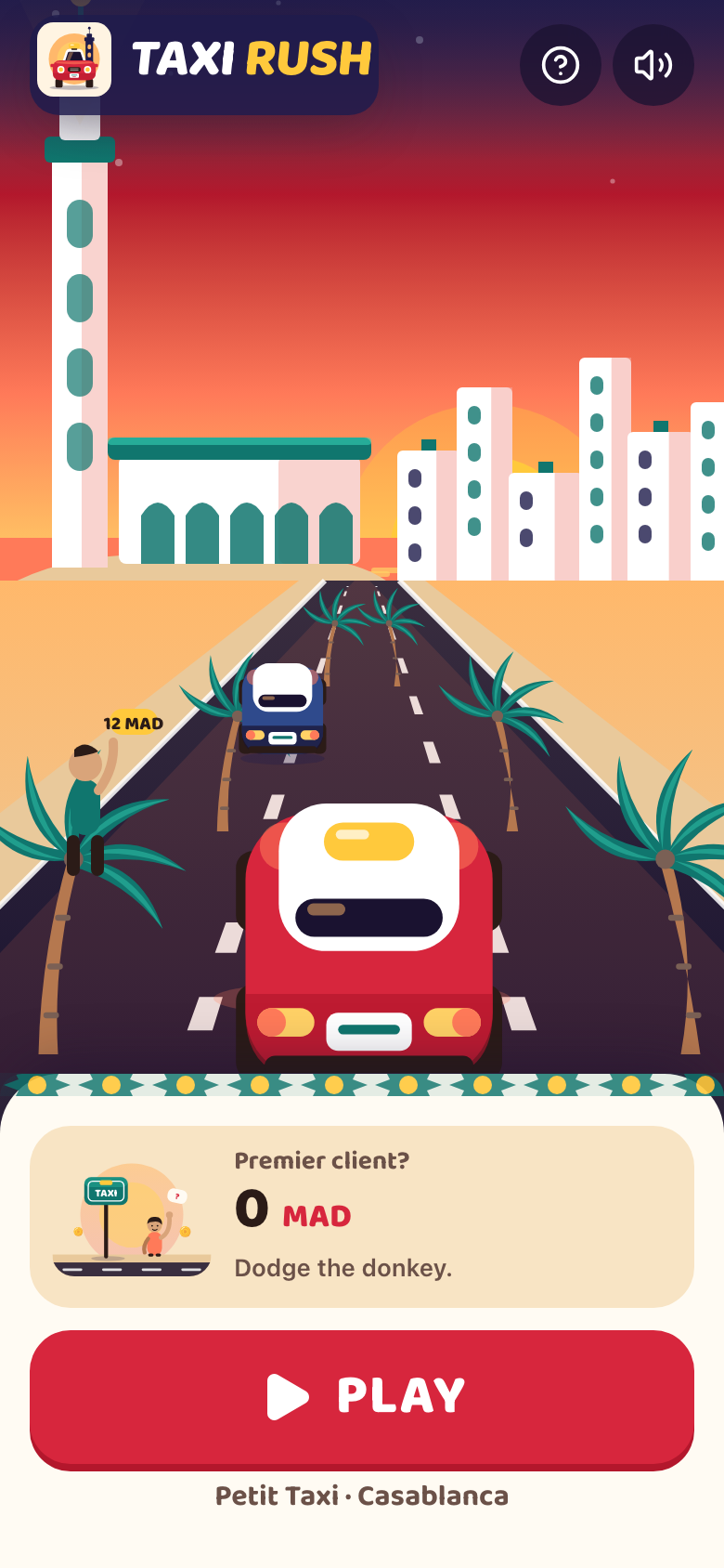 Taxi Rush sur un téléphone